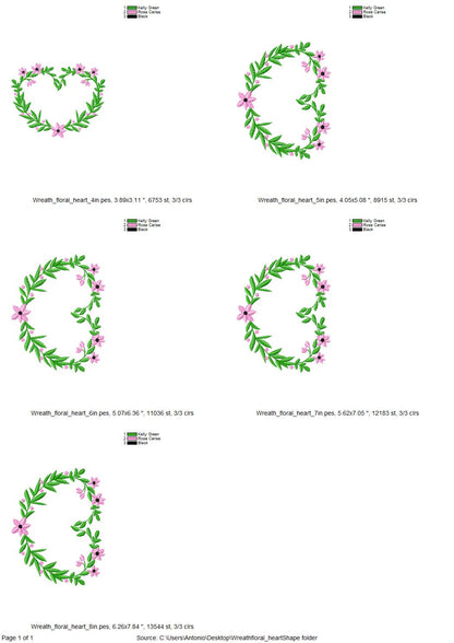 Floral Heart Wreath Monogram Frame