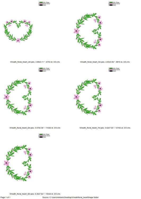 Floral Heart Wreath Monogram Frame