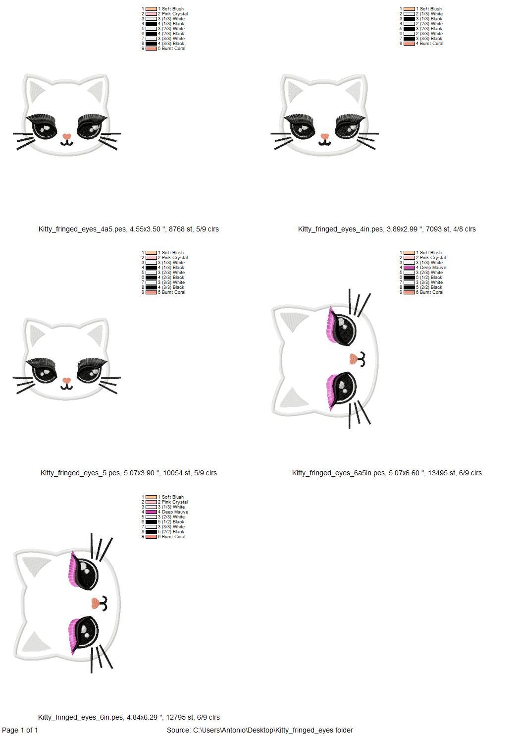 Fringed Eyelashes Kitty Cat
