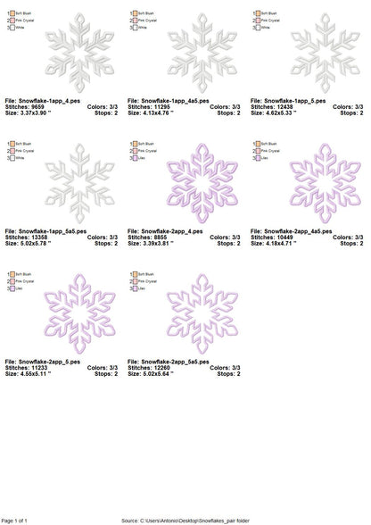 Snowflake Applique Set of 2