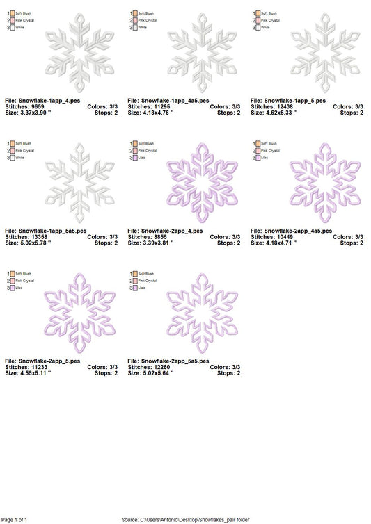 Snowflake Applique Set of 2