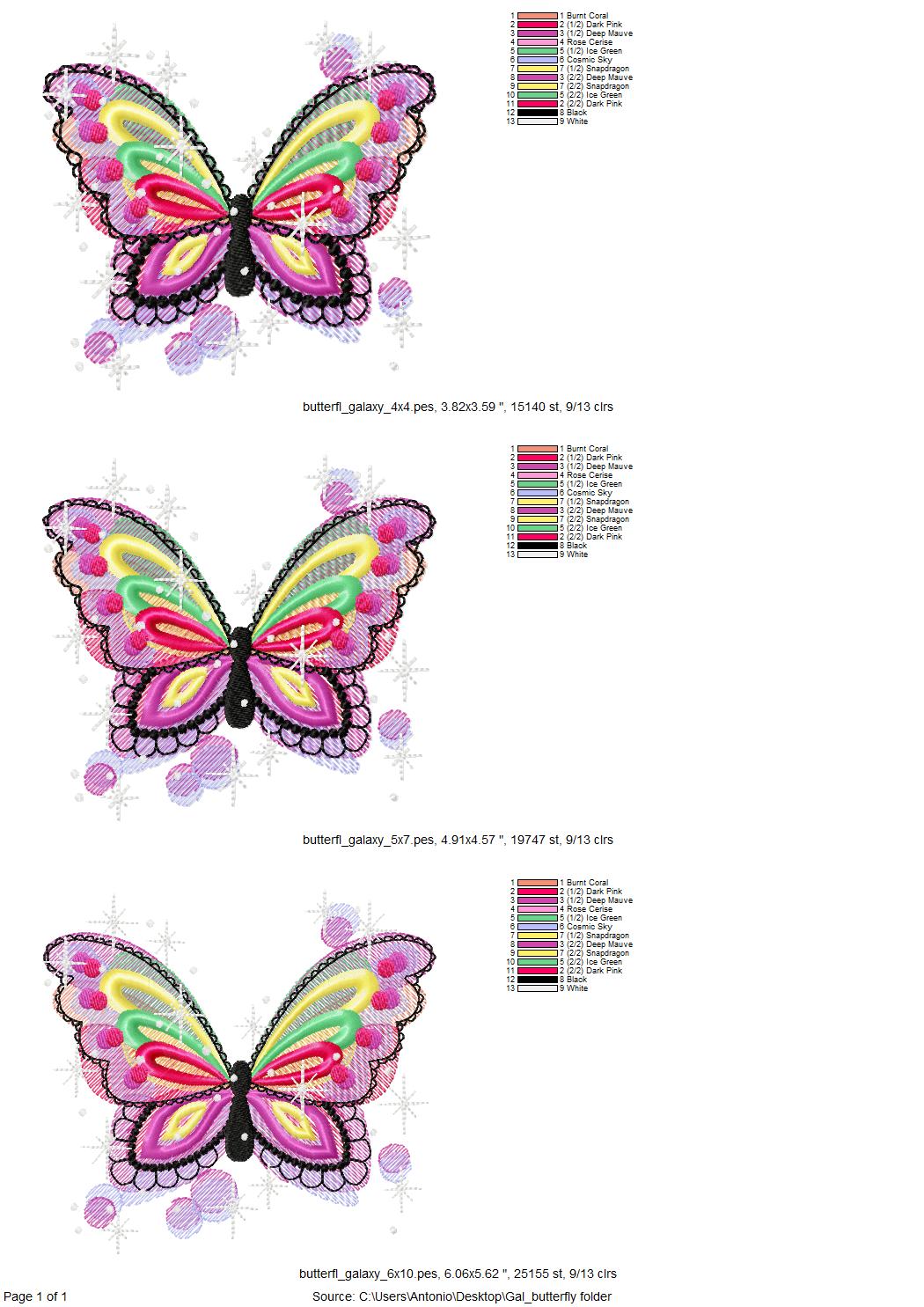 Galaxy Sparkling Butterfly