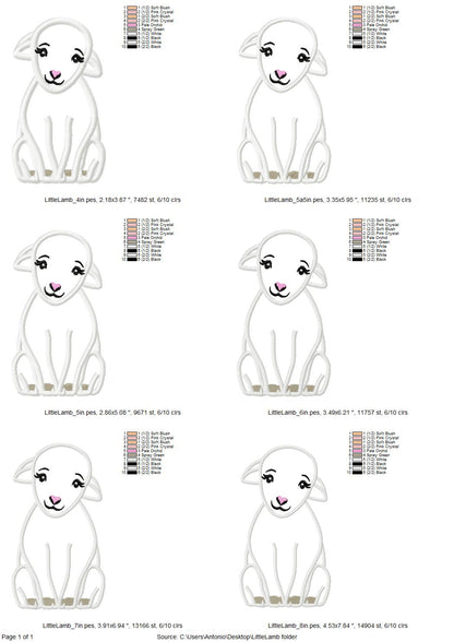 Little Lamb Sheep Applique