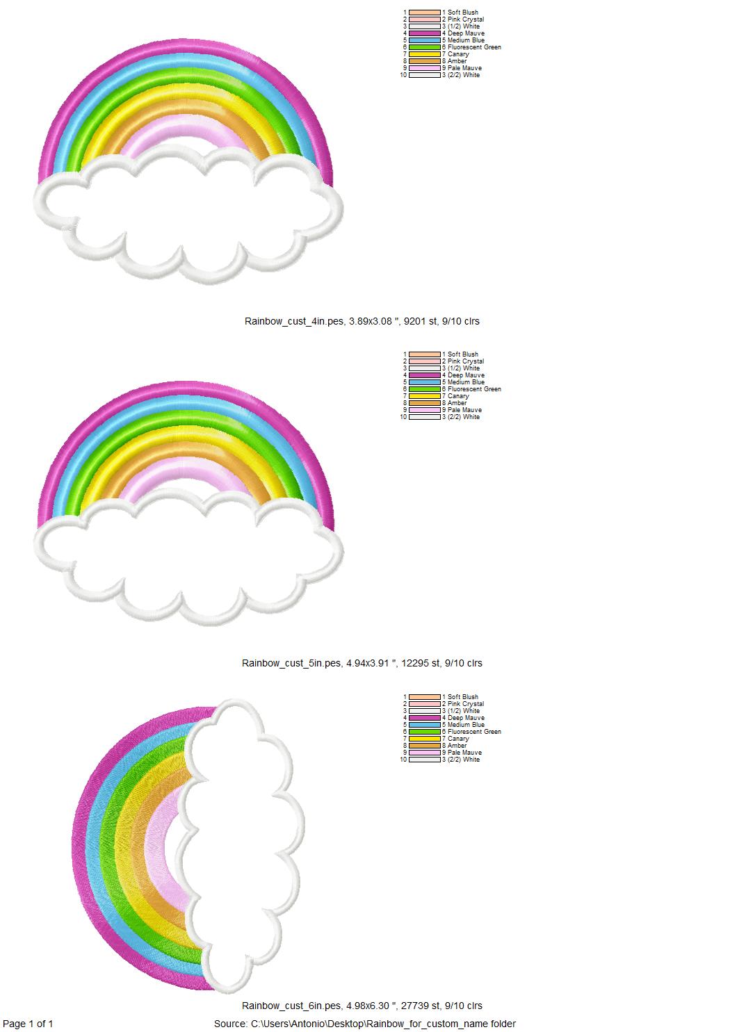 Rainbow with Cloud for Custom Name