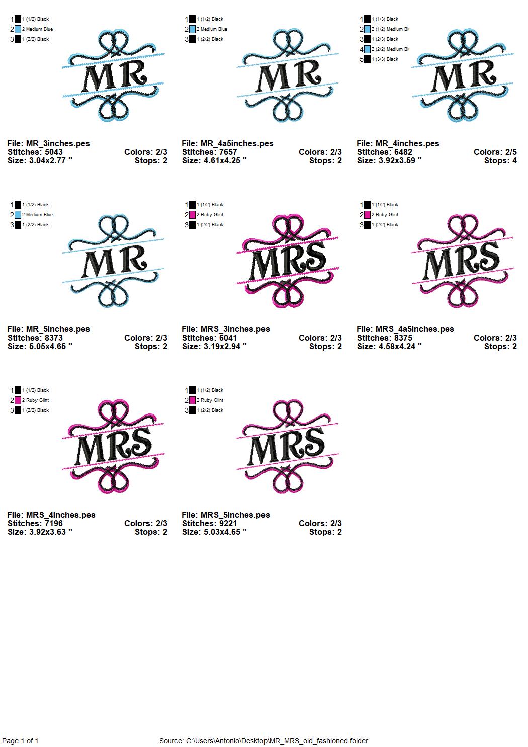 Mr and Mrs Wedding Monogram