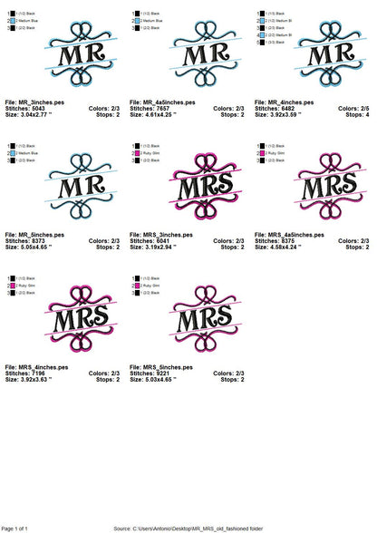 Mr and Mrs Wedding Monogram