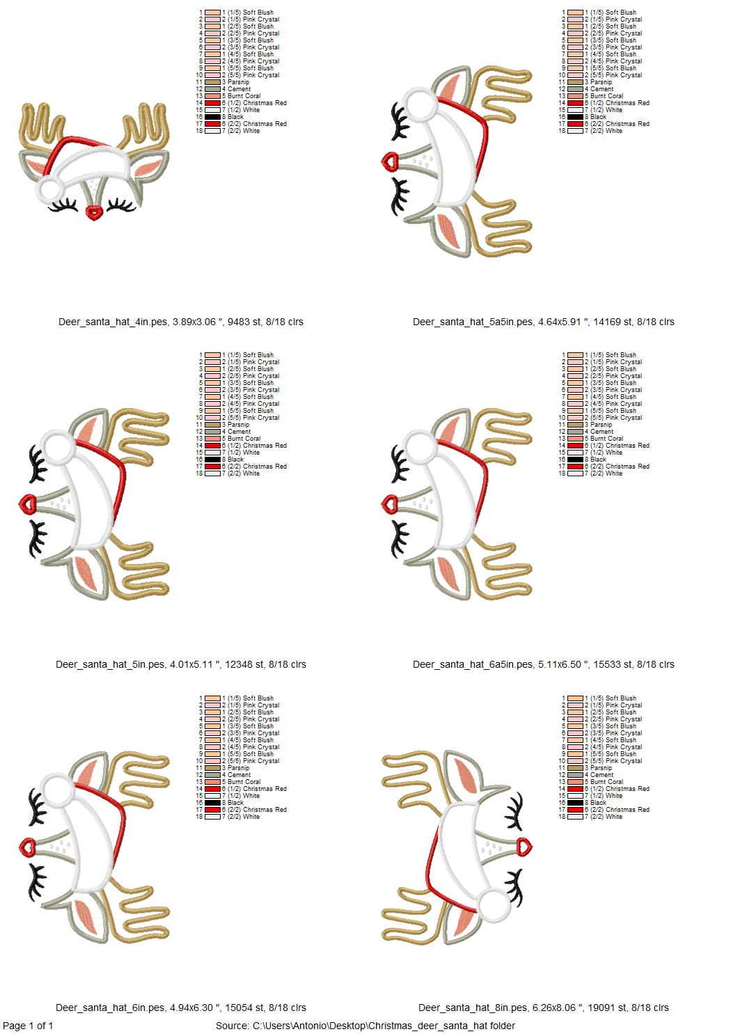 Christmas Deer with Santa Hat