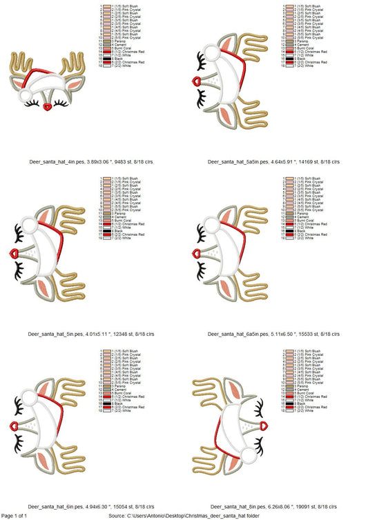 Christmas Deer with Santa Hat