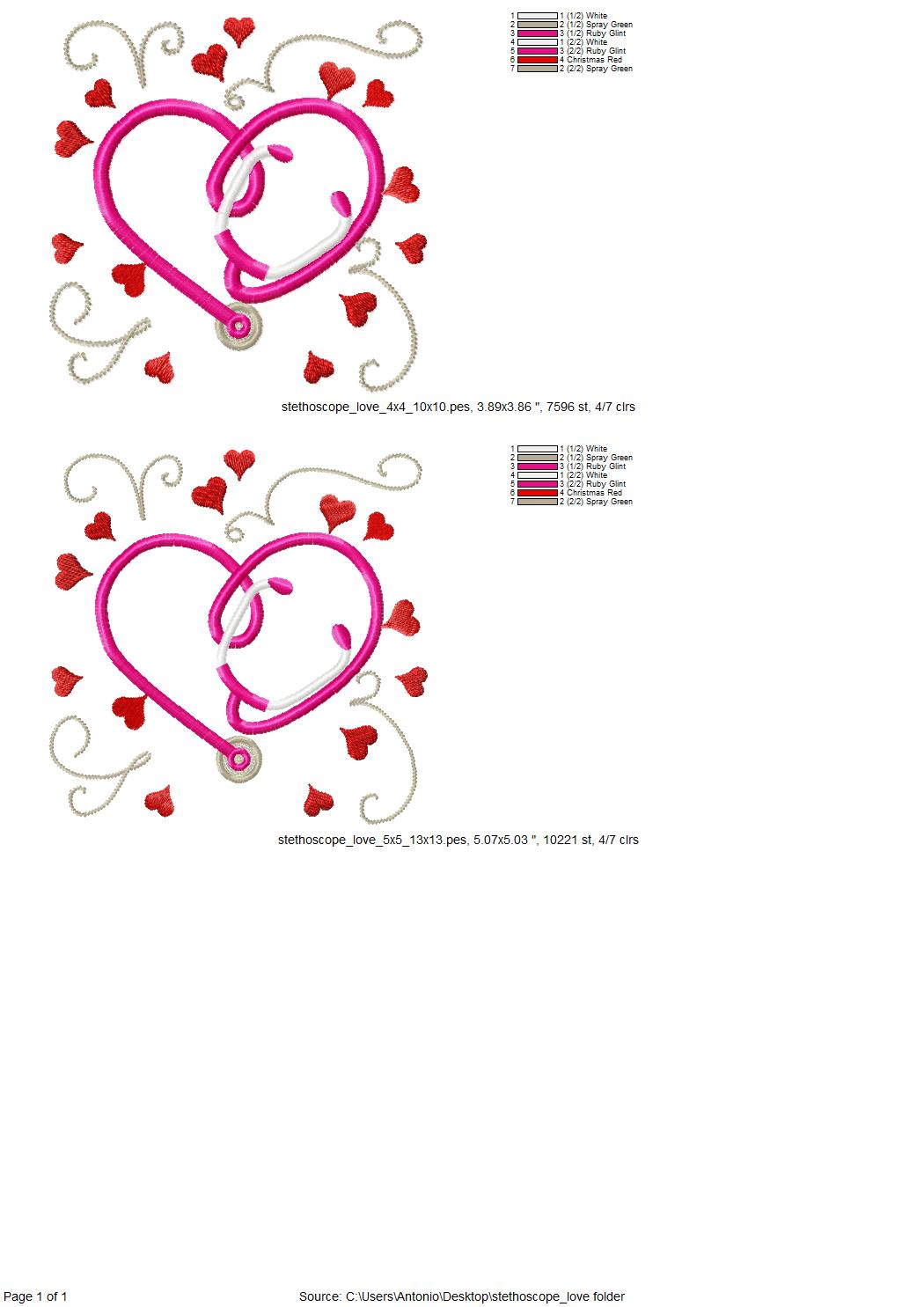 Heart Shape Stethoscope – Sizes 4" 5" 7" BX Digital Font File | Artapli