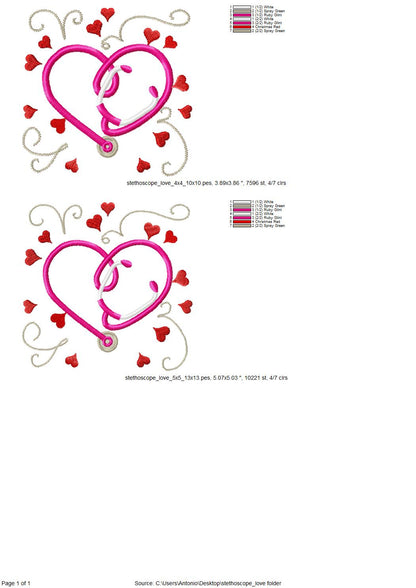 Heart Shape Stethoscope – Sizes 4" 5" 7" BX Digital Font File | Artapli