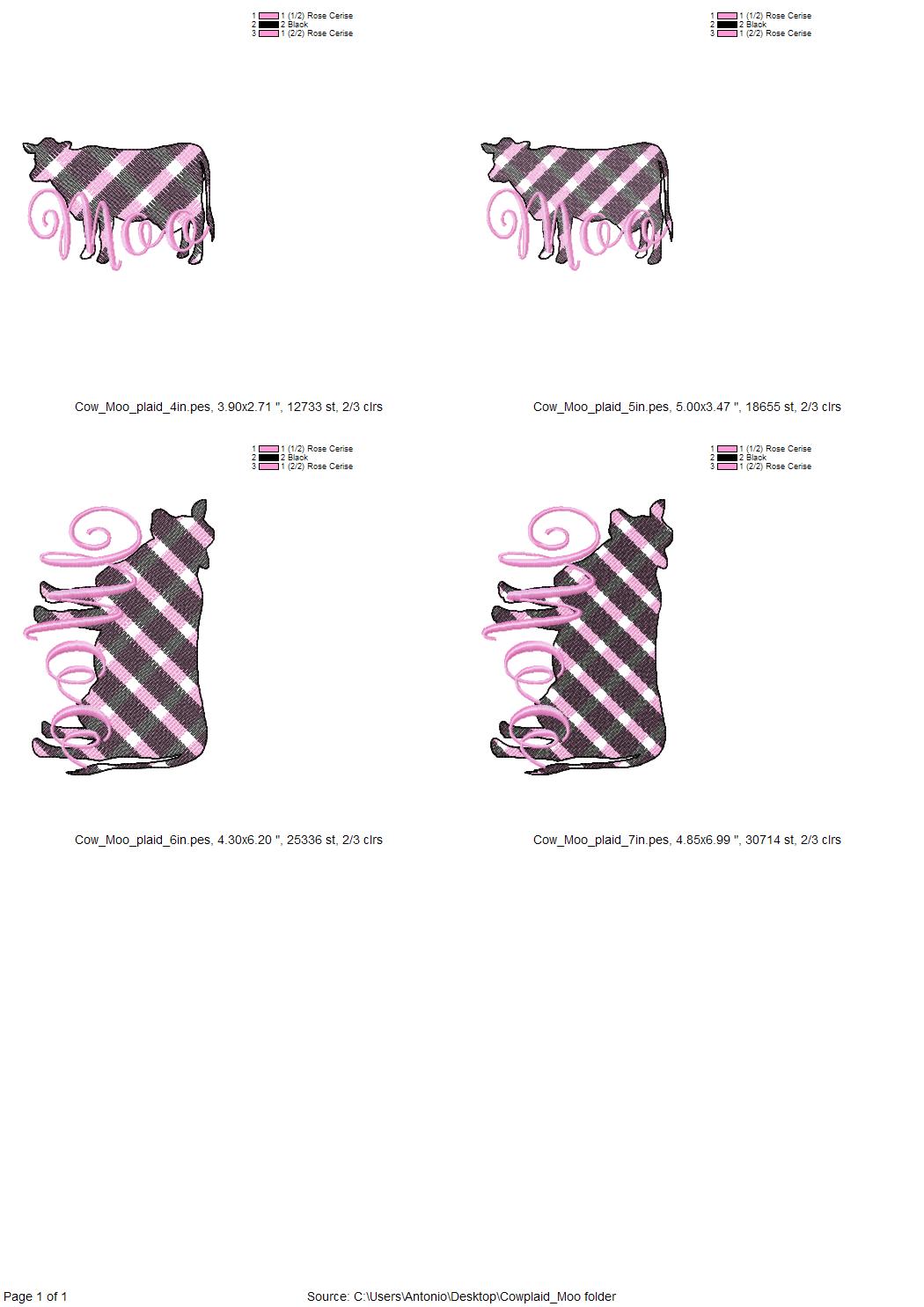 Patterned Cow Outline