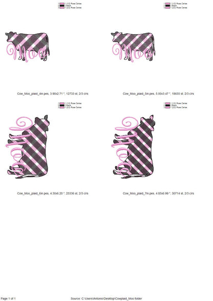 Patterned Cow Outline