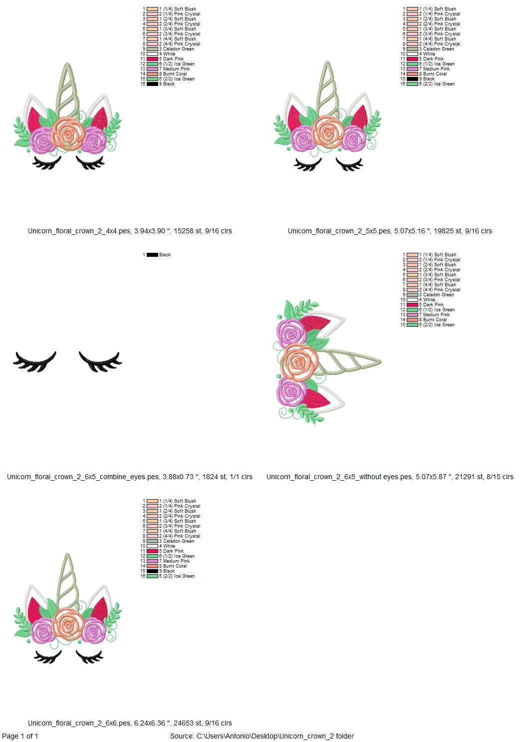 Pretty Eyes Floral Unicorn