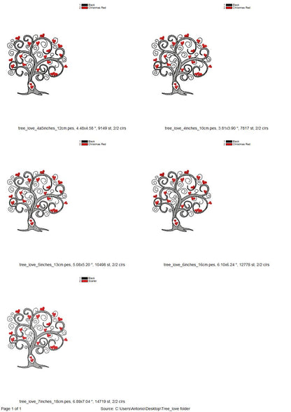 Love Tree with Heart Leaves