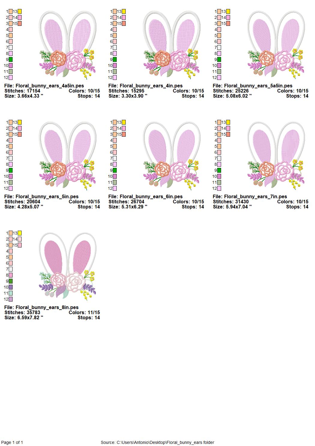 Floral Easter Bunny Ears