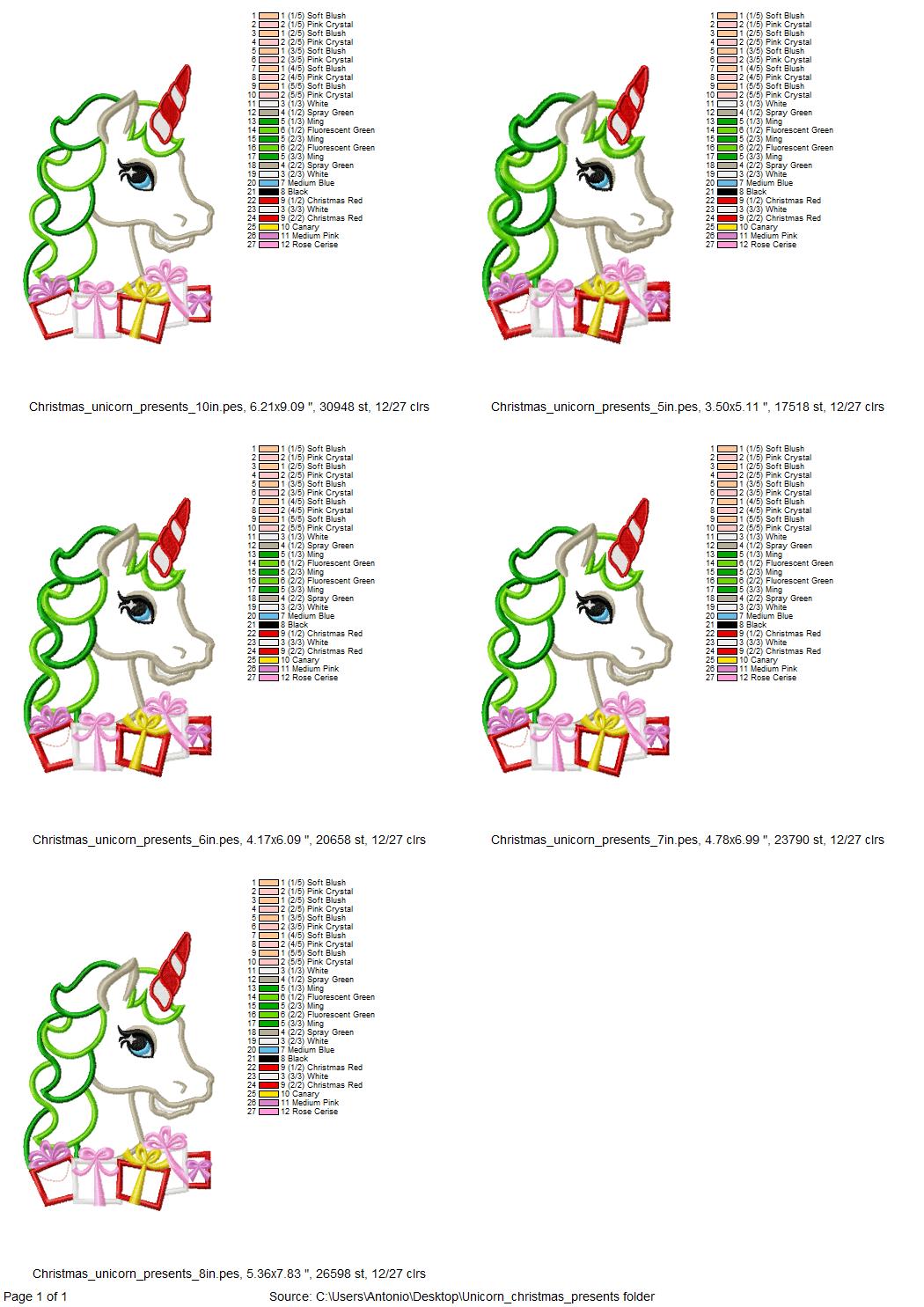 Christmas Unicorn with Gifts