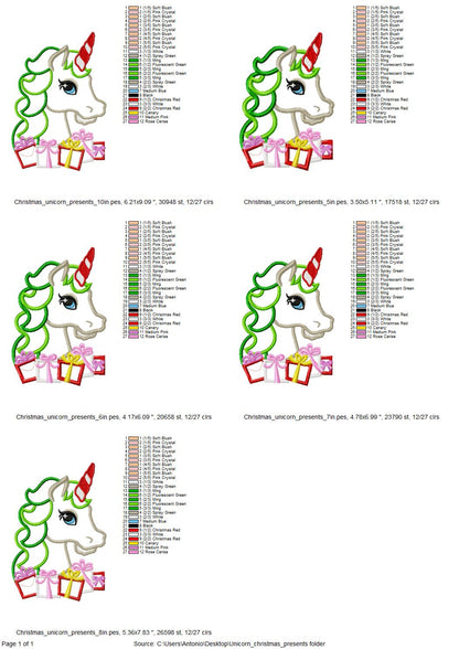 Christmas Unicorn with Gifts