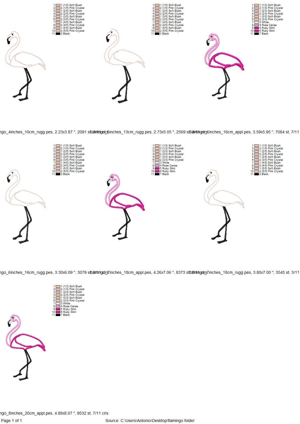 Flamingo Applique 2 types