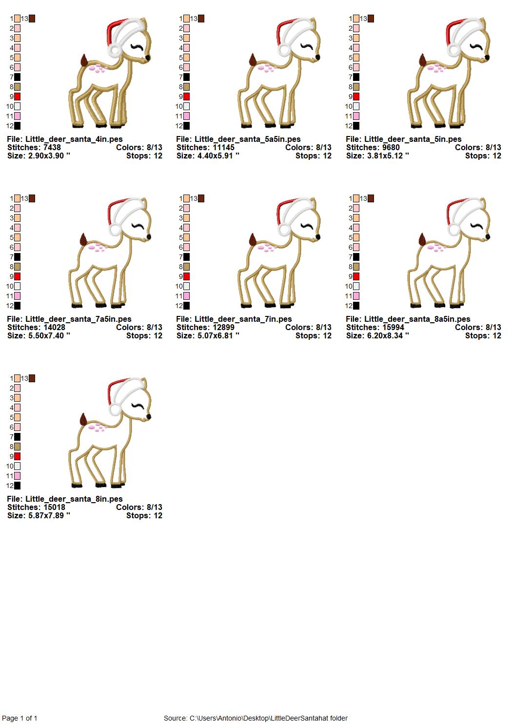 Christmas Baby Deer Fawn with Santa Hat