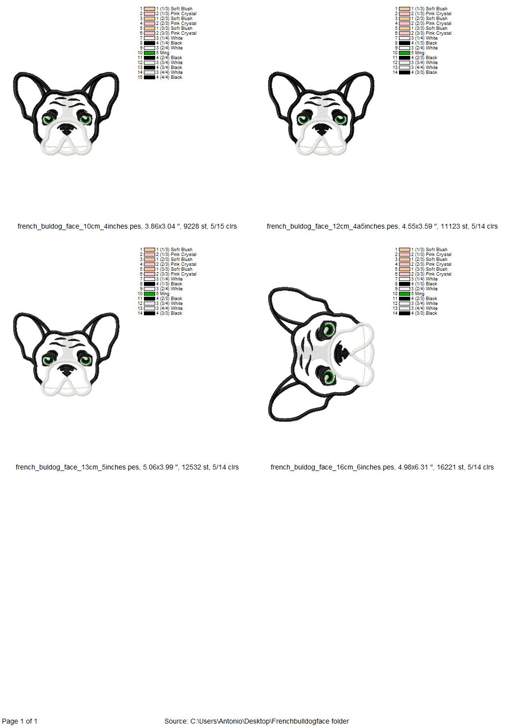 French Bulldog Applique