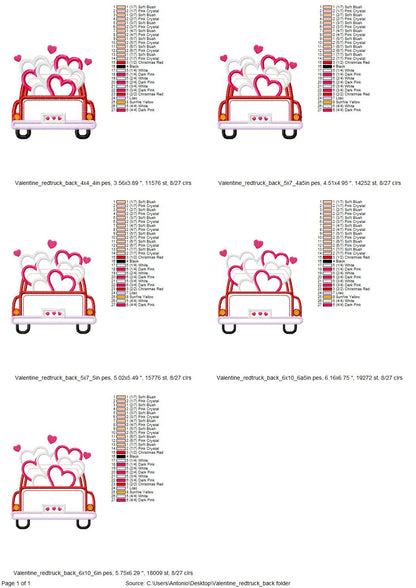 Red Truck Back with Hearts – Instant Download | Artapli