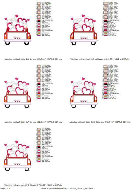 Red Truck Back with Hearts – Instant Download | Artapli