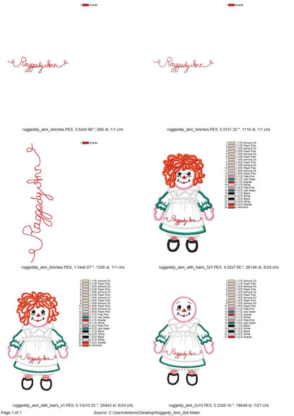 Raggedy Ann Set of 2 Types