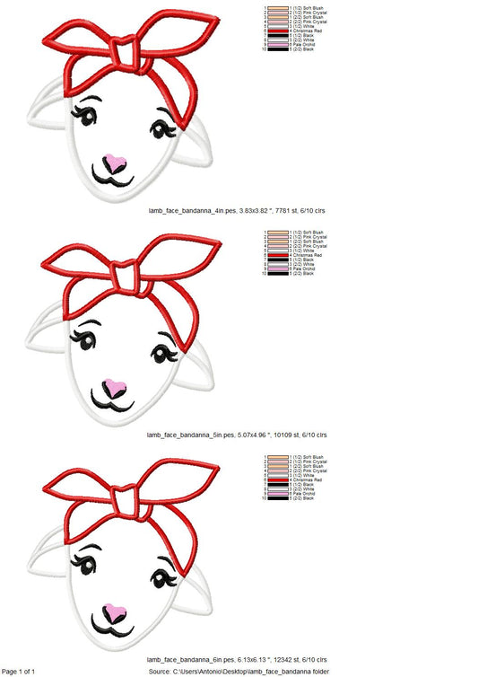 Little Lamb with Bandanna Applique