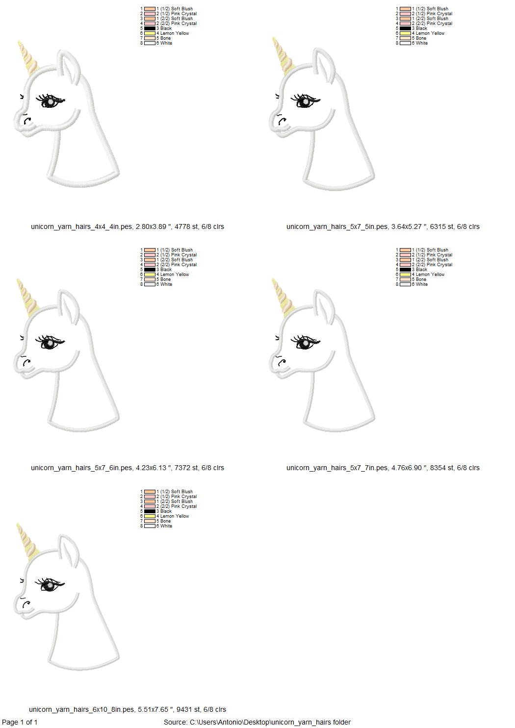 Little Unicorn with Yarn Hair
