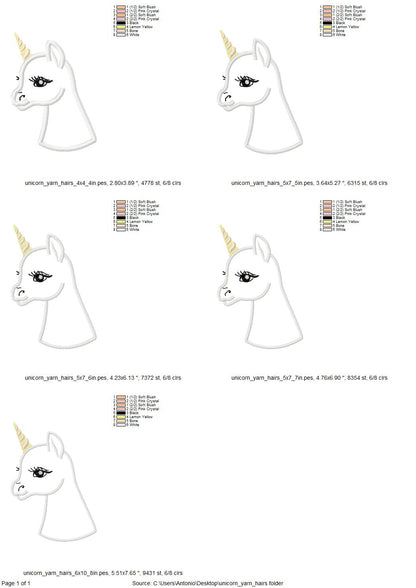 Little Unicorn with Yarn Hair