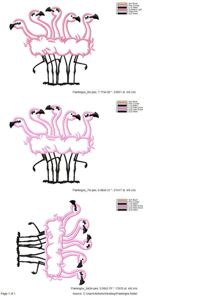 Flamingo Applique Flock of 5