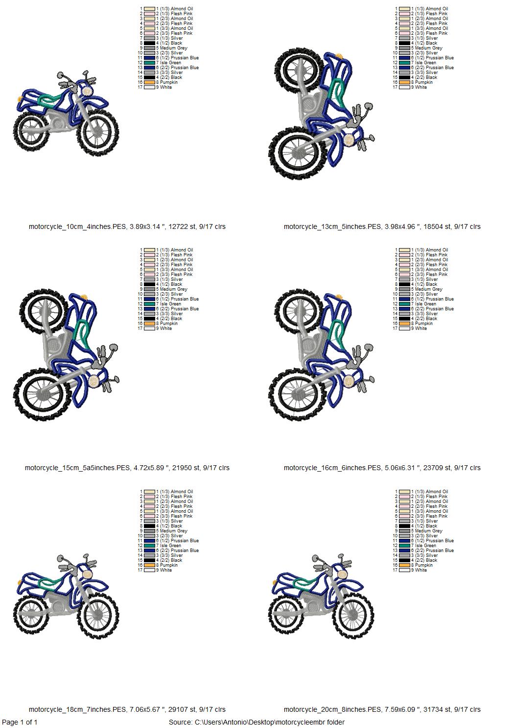 Motorcycle Applique machine embroidery designs – Sizes 4" 5" 5.5" 6" 7" 8" Digital Embroidery File | Artapli