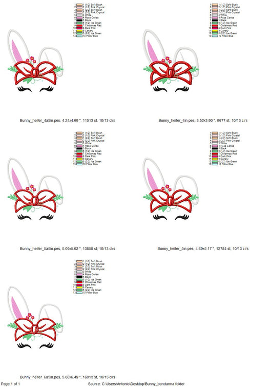 Bunny Girl with Flowers and Bandanna