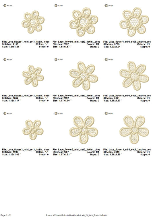 Mini Delicate Flower Set of 3 FSL