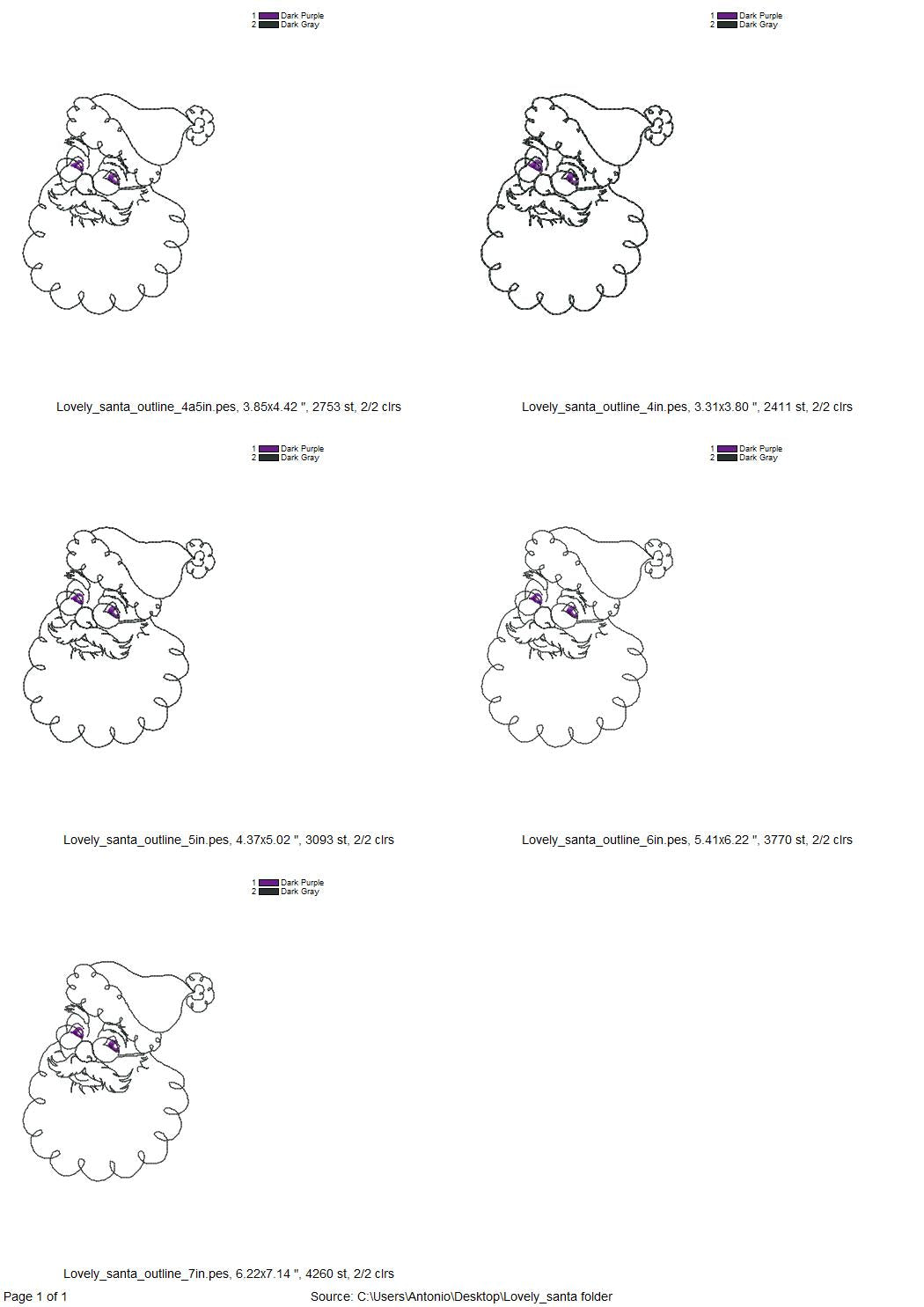 Quick Light Stitch Santa Outline