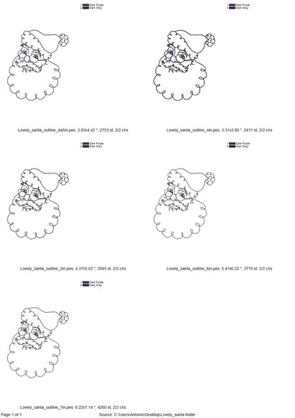 Quick Light Stitch Santa Outline