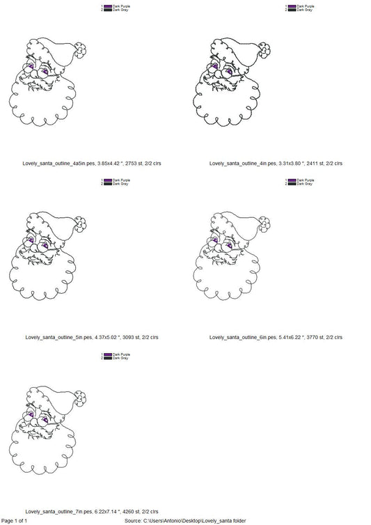 Quick Light Stitch Santa Outline