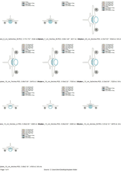 Airplane Applique and Fill Stitch