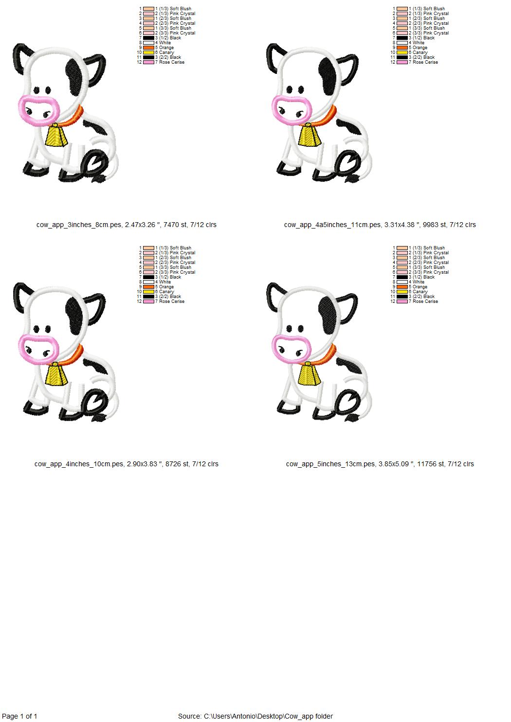 Little Cow Applique