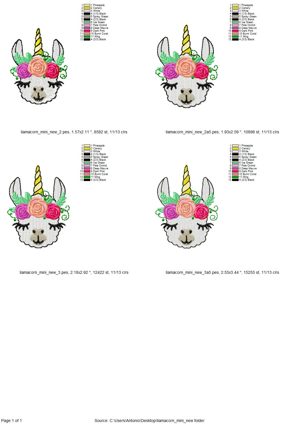 Mini Floral Llamacorn