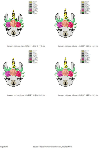 Mini Floral Llamacorn