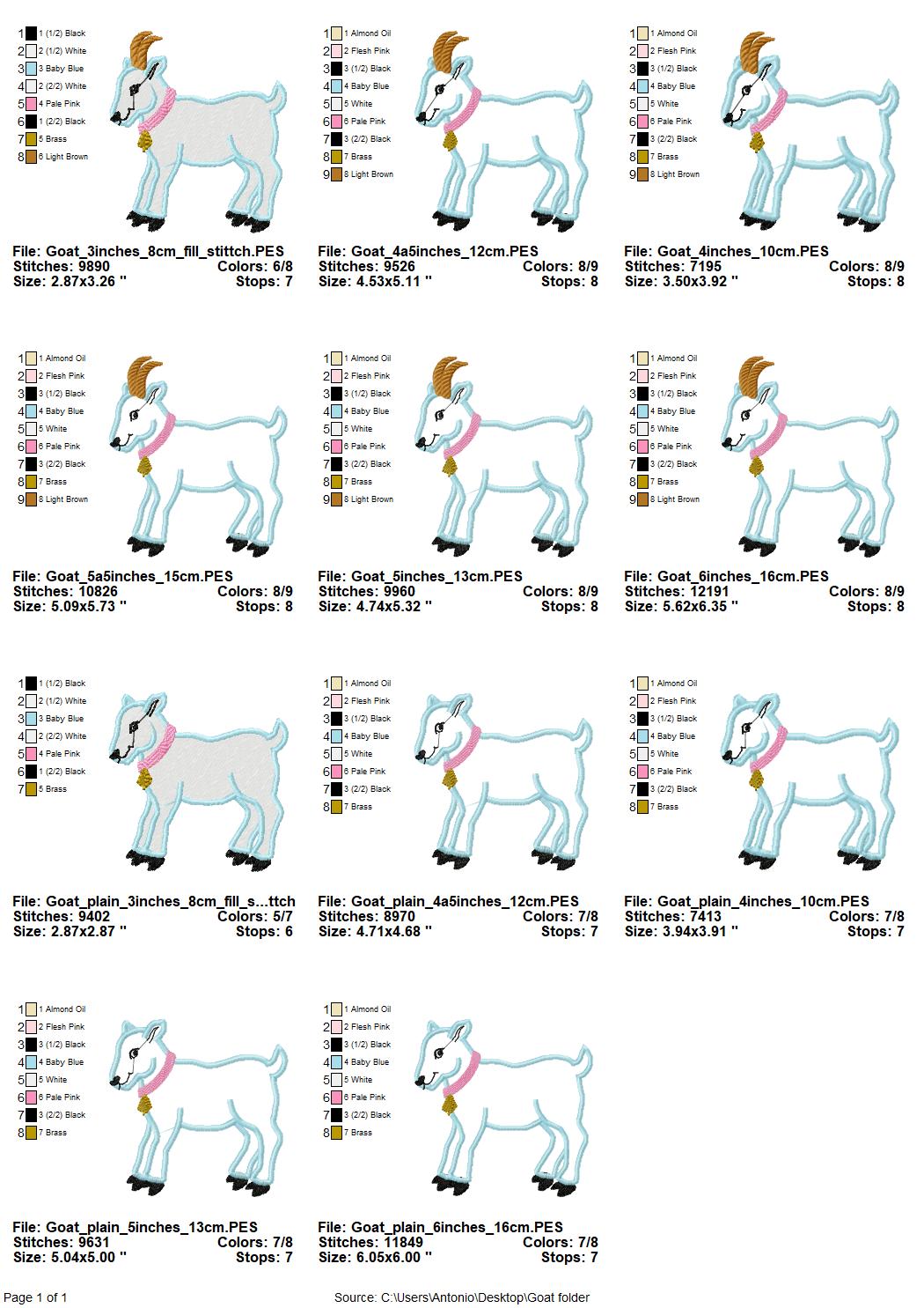 Goat with horns and without