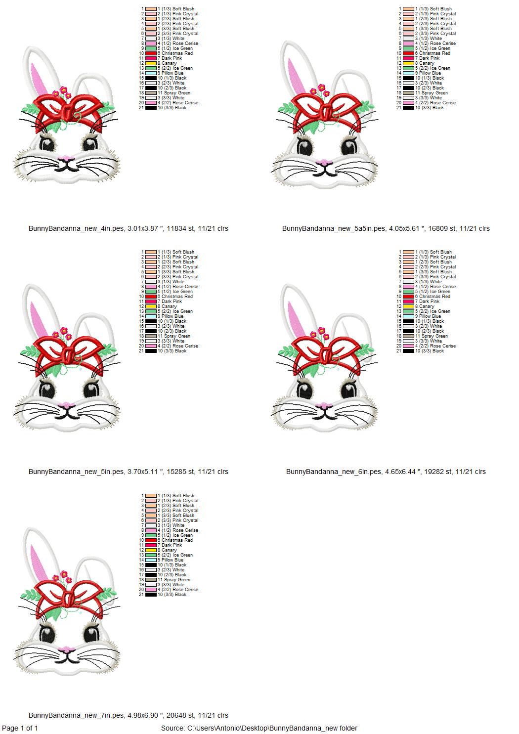 Bunny with Flowers and Bandanna