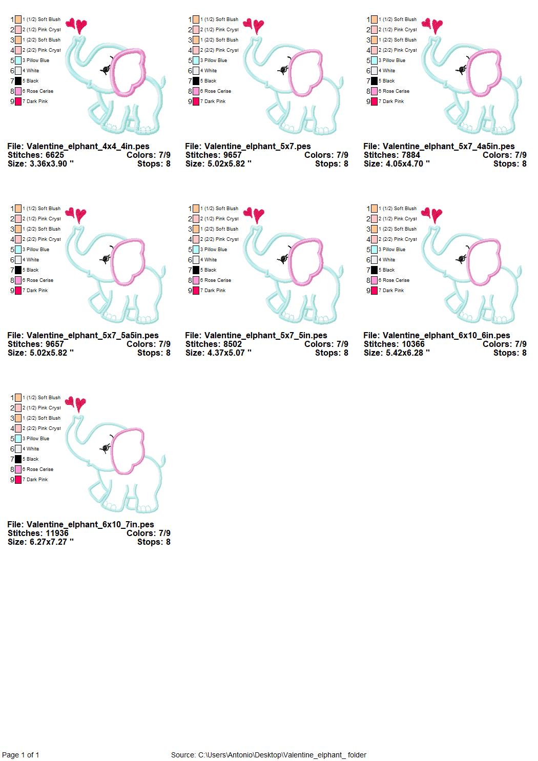 Elephant with Heart Splashes