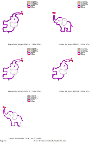 Little Elephant with Heart Splashes