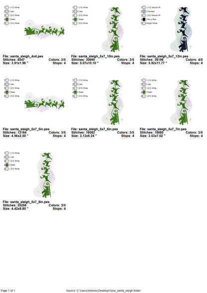 Christmas Polar Night Santa Sleigh With Deer
