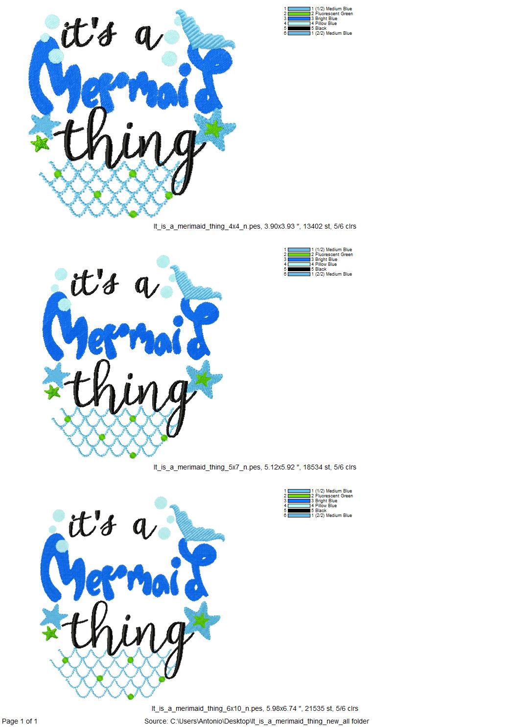 Its a Mermaid Thing Saying