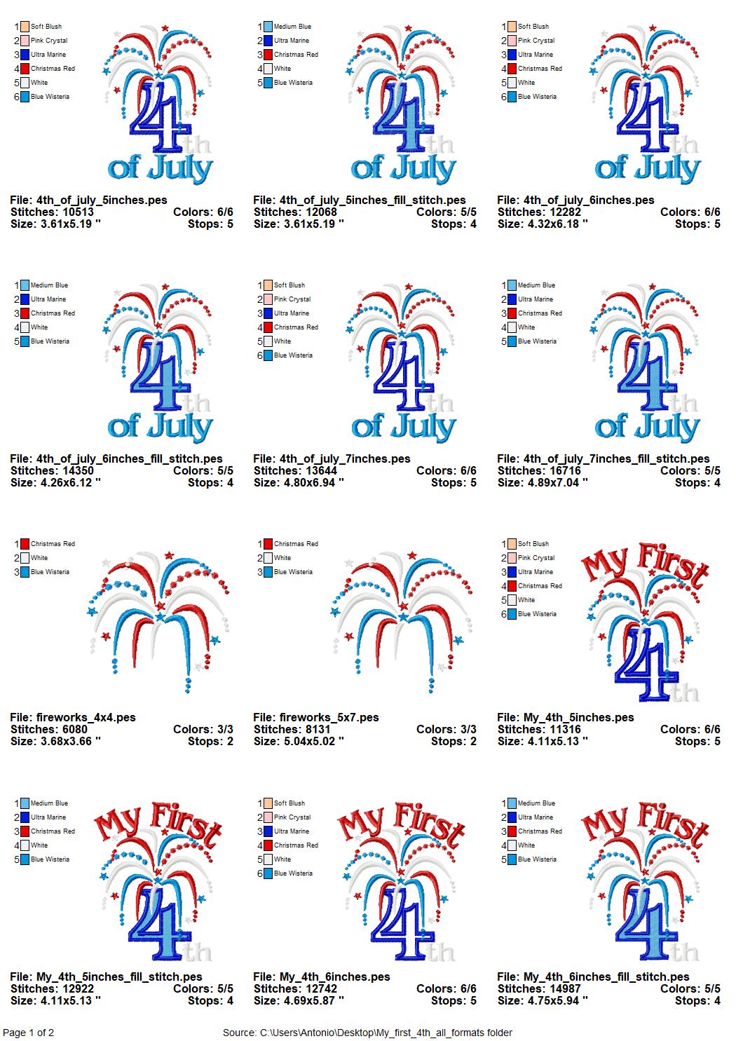 My first 4th of July and plain – 4th July embroidery pattern by Artapli
