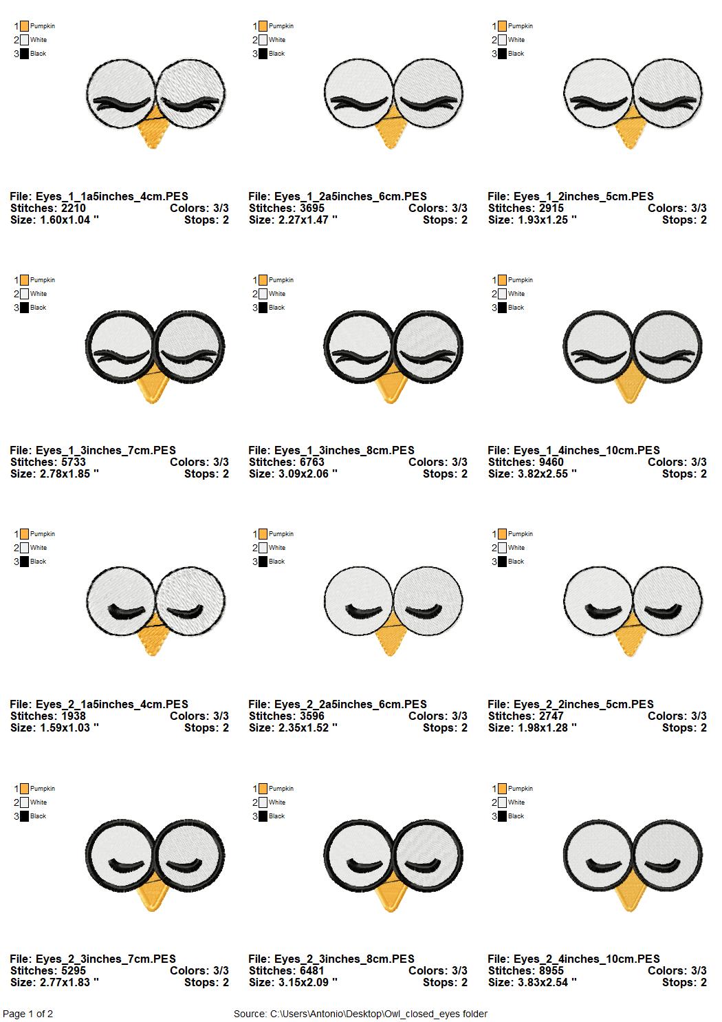 Eyes for Your Toy Owl Set of 4
