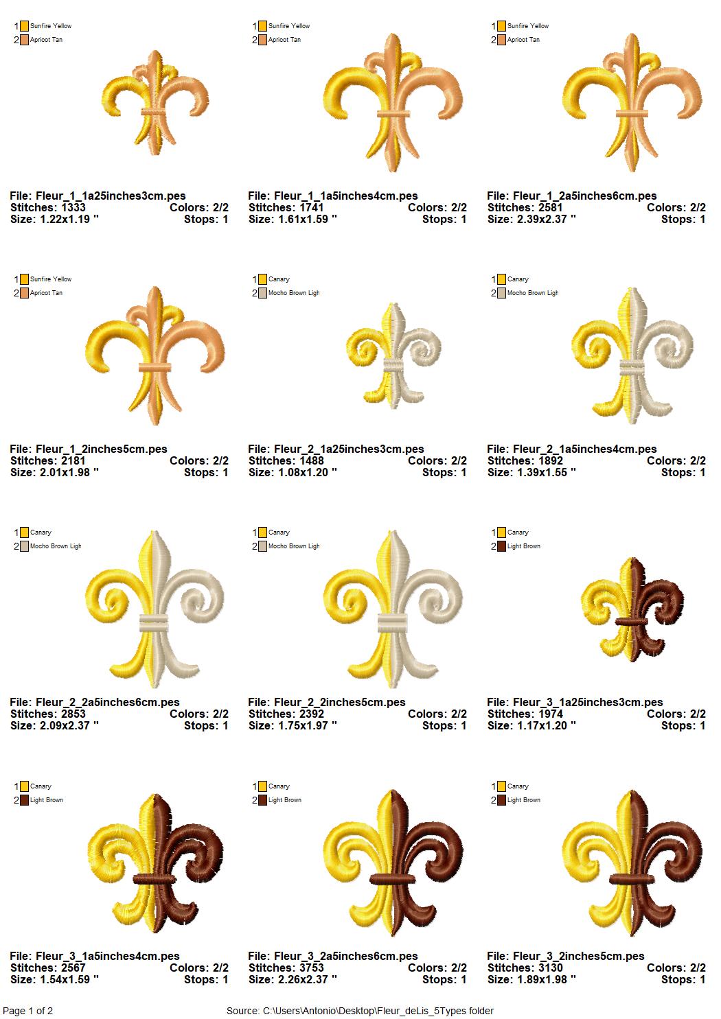 Fleur de Lis Set of 5